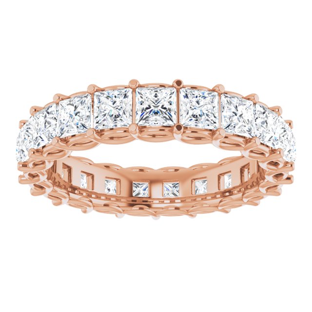 3.78 ct. Princess Diamond Double Trellis Eternity Band-VIRABYANI